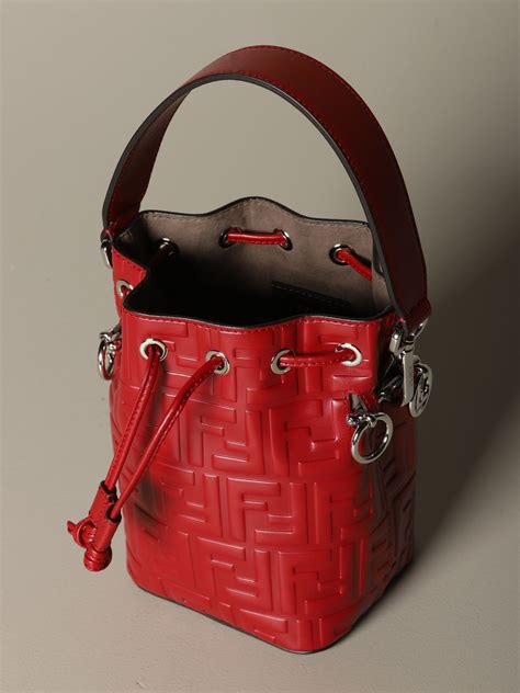 fendi red fringe bag|fendi bucket bag red.